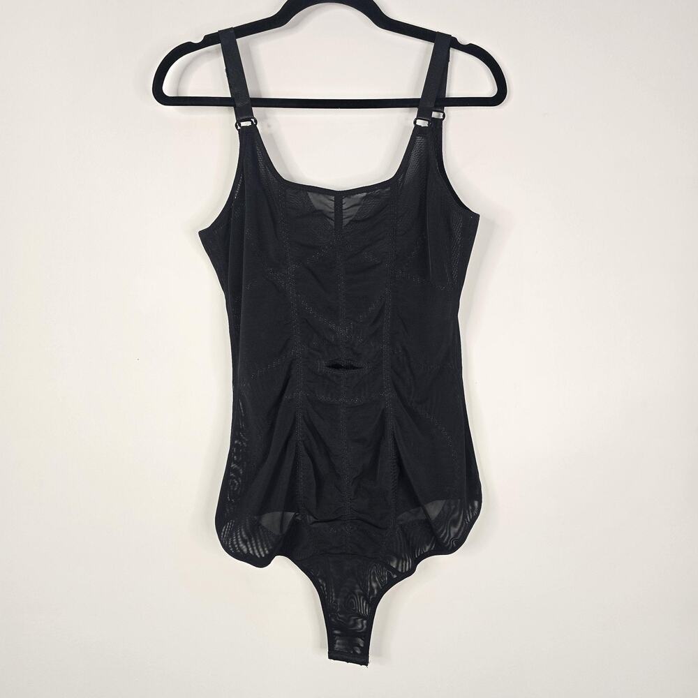 FRANATO Bodysuit Shapewear Women 2XL Black Mesh Floral Front Zip Corselette Faja - Picture 5 of 9